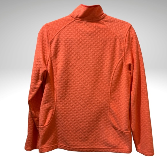 Lands End Orange Long Sleeve Zip Neck Fleece - Picture 2 of 14